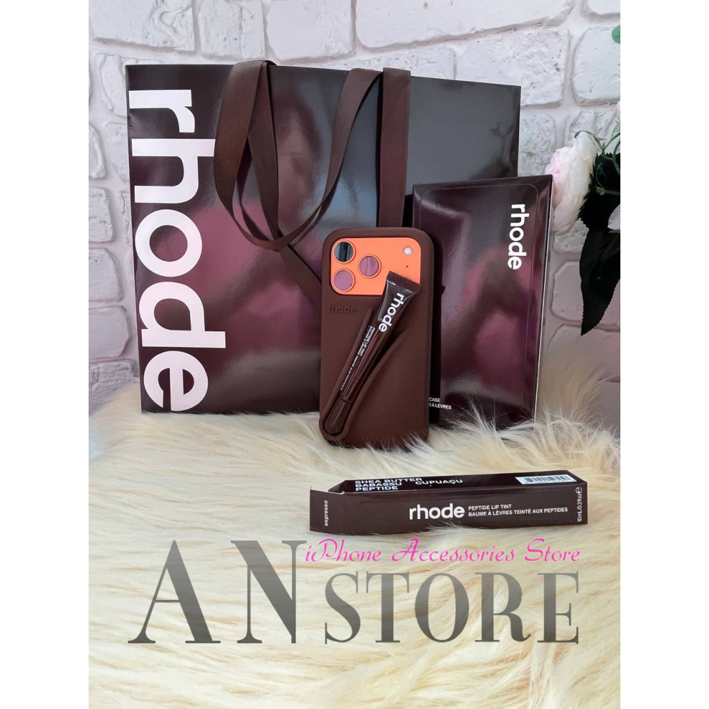 Rhode Espresso – подарунковий набір з чохлом для iPhone і блиском у фірмовому пакеті